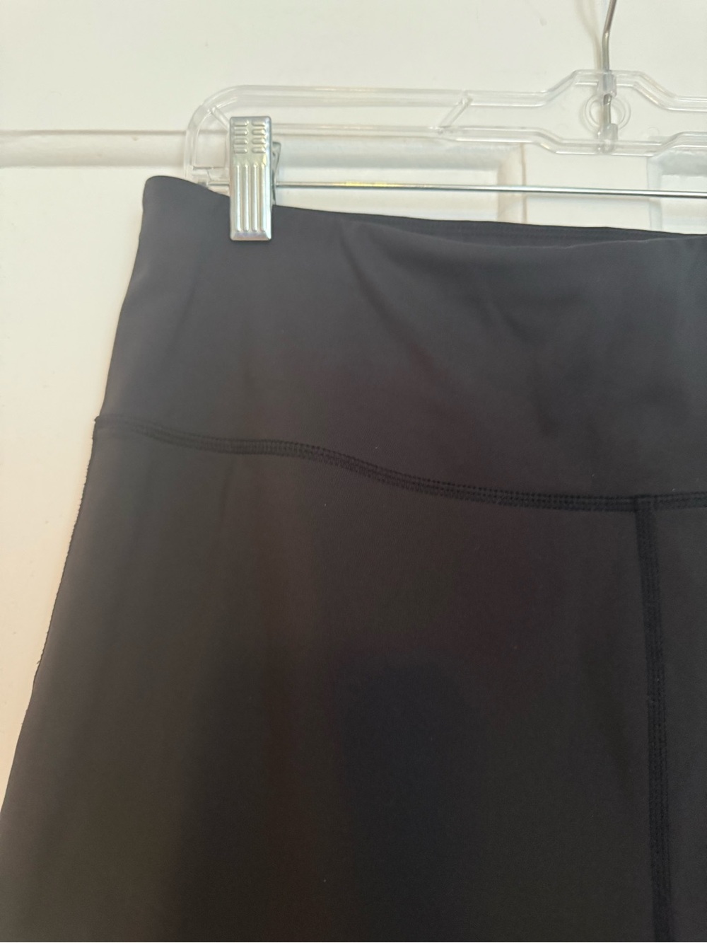 Black A-Line Active Skirt with High Waist